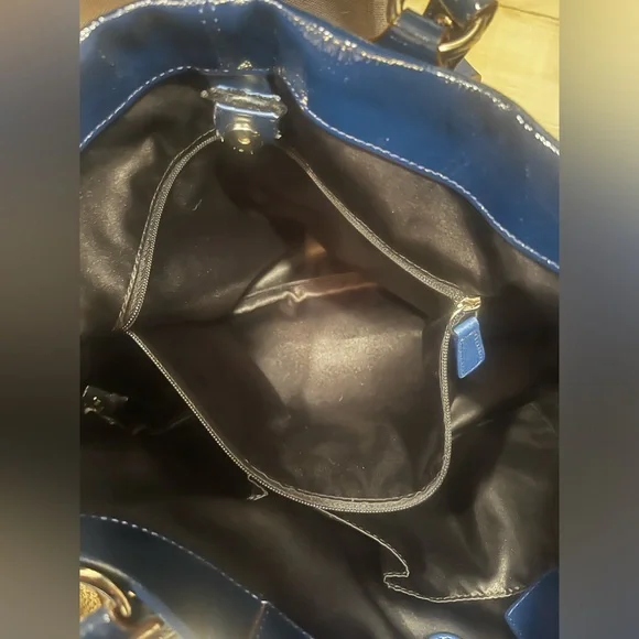 Coach Patent Leather Ashley Carryall in Cobalt Blue - Picture 7 of 12